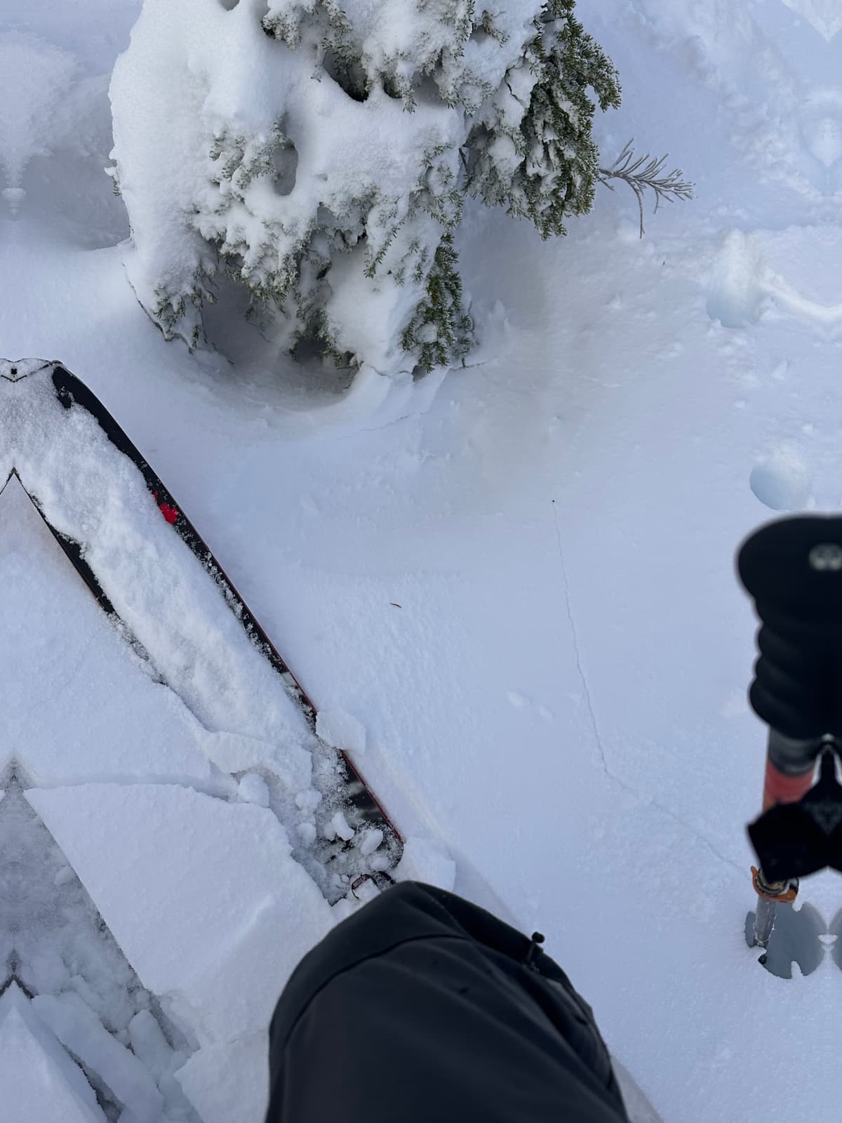 Not the best photo but shooting cracks 3-4m long on steep micro terrain features above existing snow line 