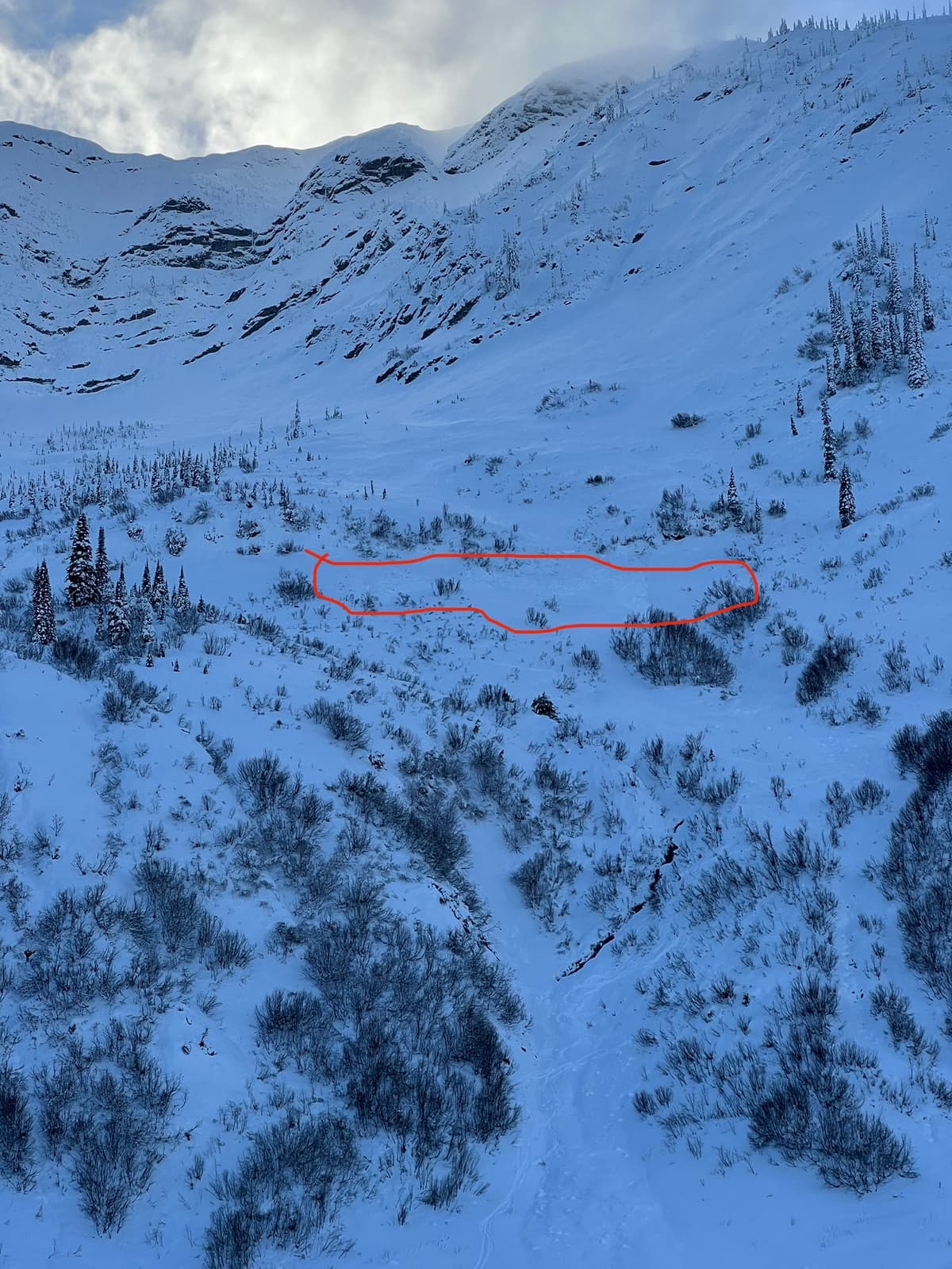 Start zone Sz 2 wind slab @ 1500m