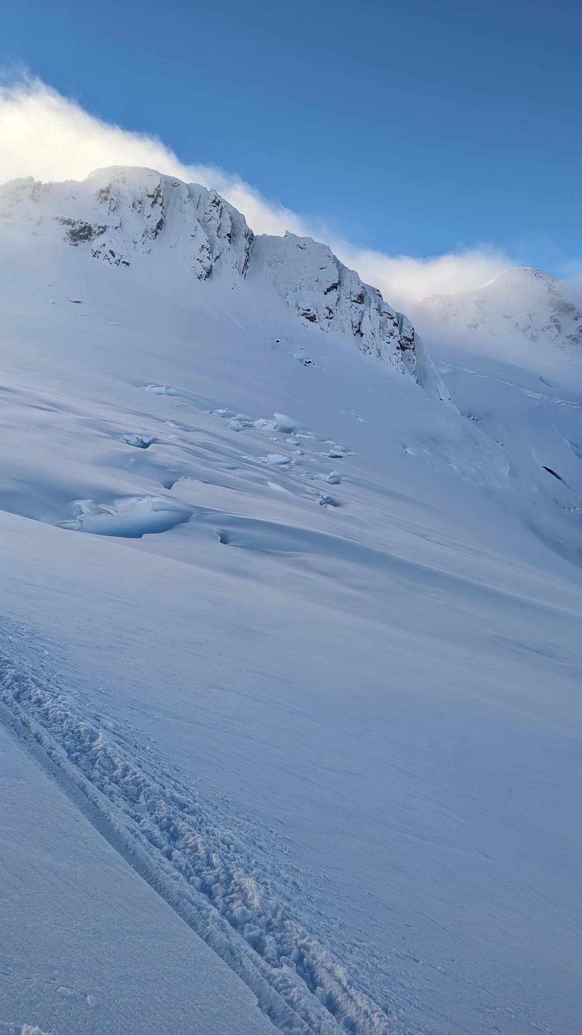 Open Crevasses below Spearhead Shoulder 