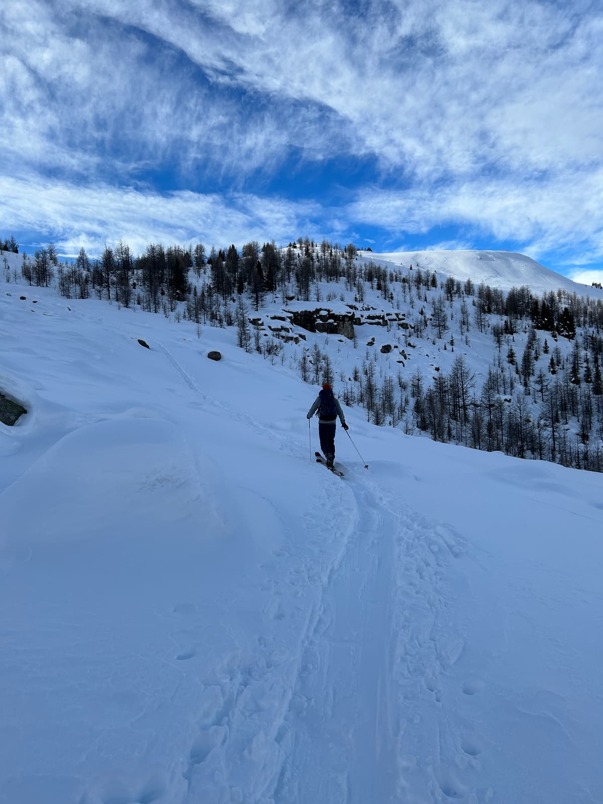 defined ski track but you can see the low coverage of the area