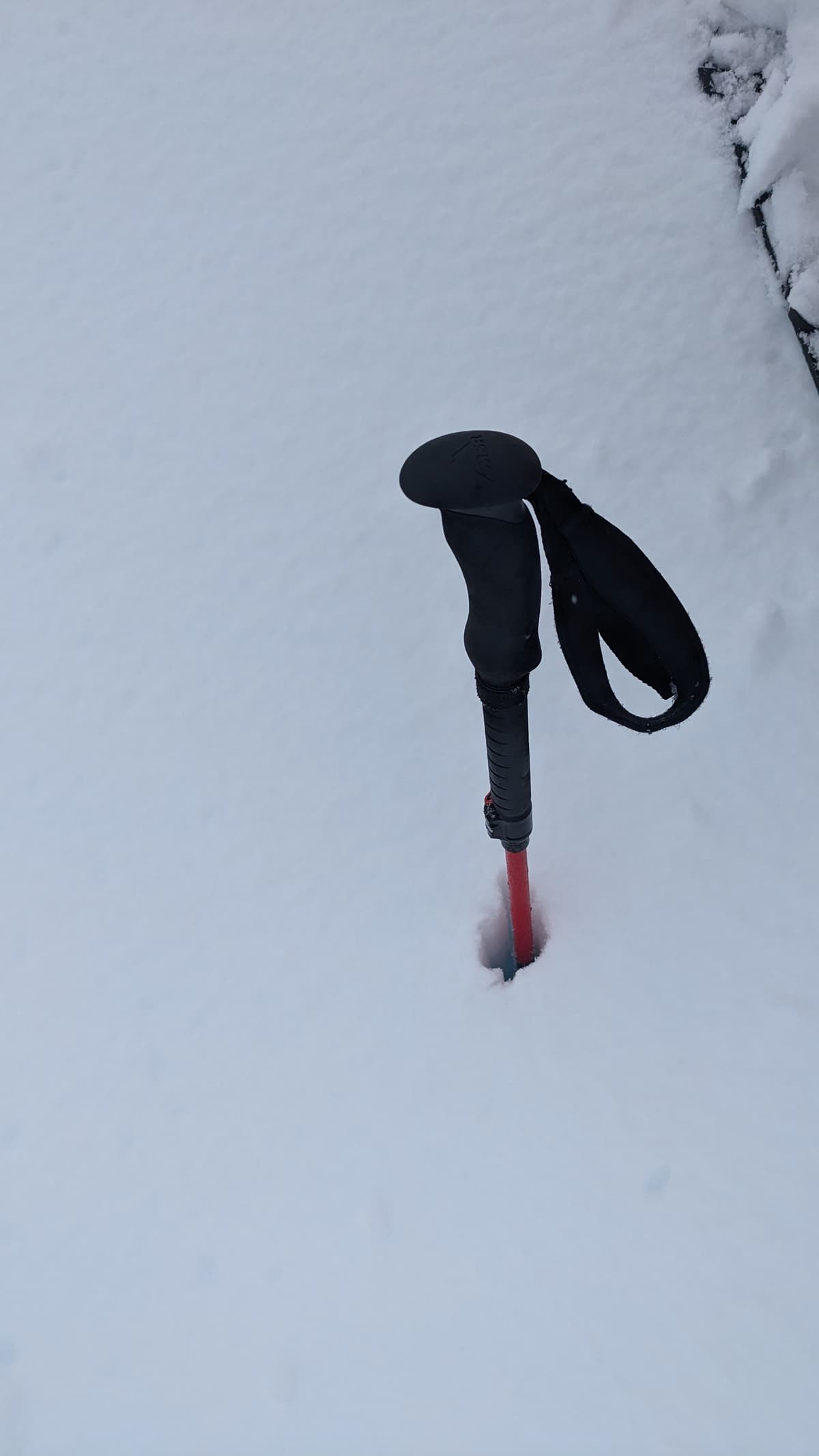 100cm full penetration to ground in chute feature 