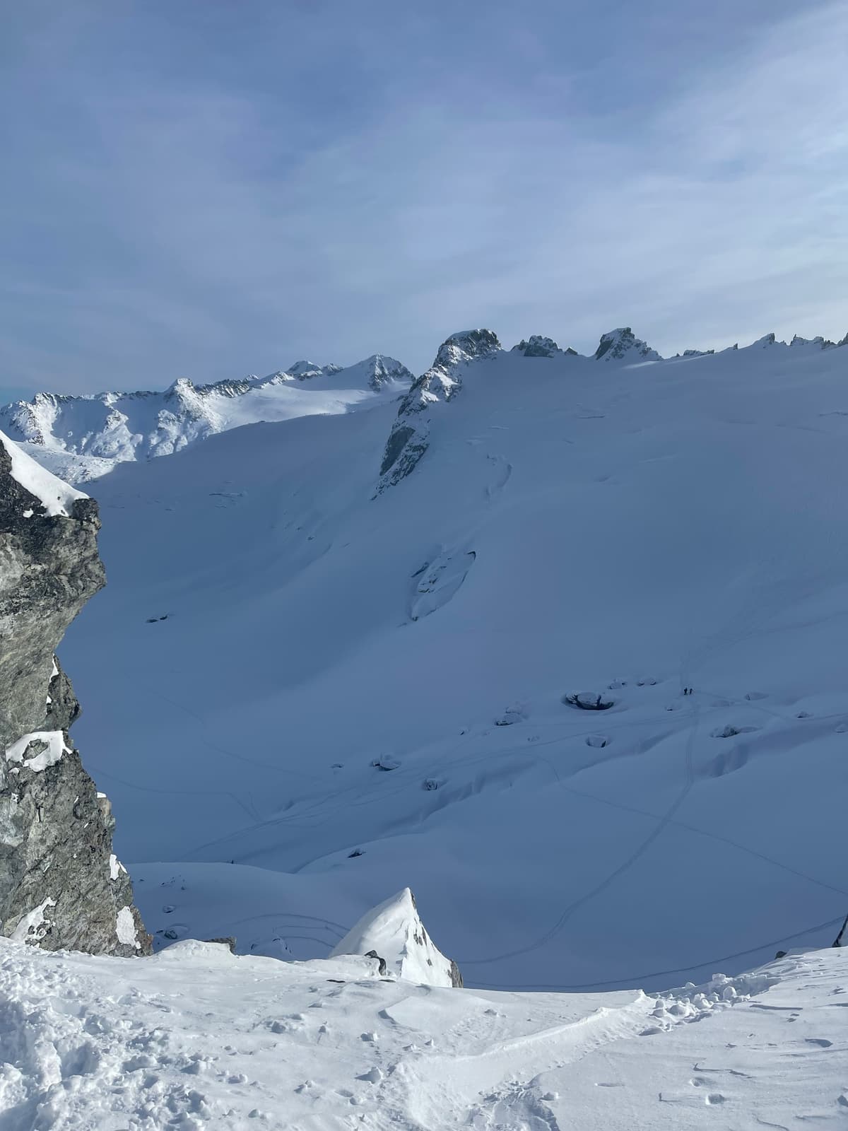 Looking down over the glacier from top of Husume. 