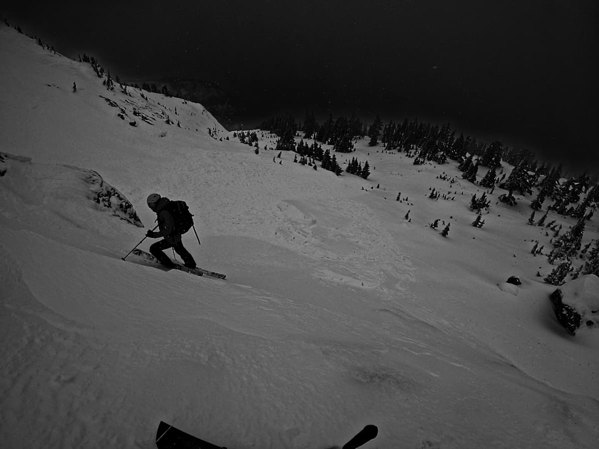 A large avalanche on an adjacent slope