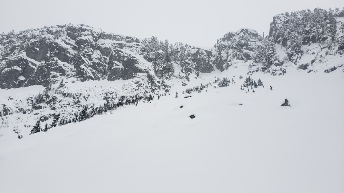 This whole bowl slid mid storm with 10-15cm crown
