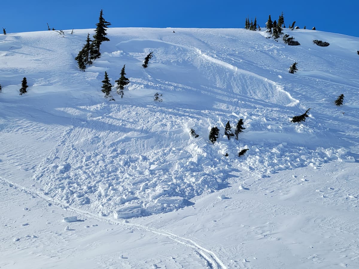 1350m Sz 1 on East facing slope along ridge crest. 30-40cm crown. Plenty of whumfing on mellow slopes in vicinity, shooting cracks  previously observed in isolated pockets of windslab. 
