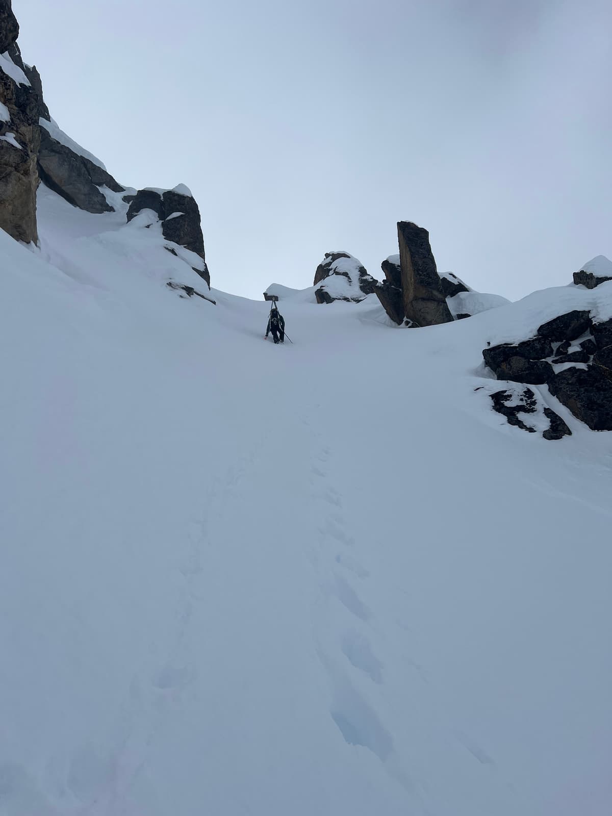 Soft, supported snow for great bootpacking. 