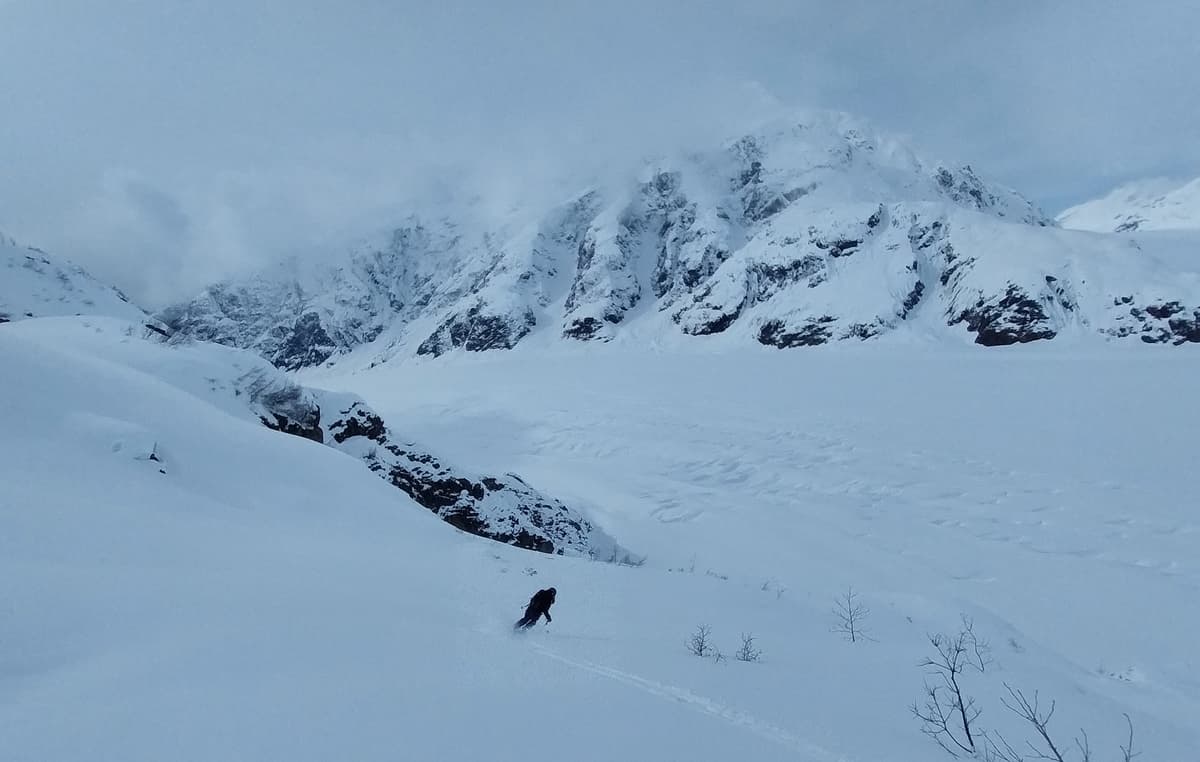 Some lovely powder in the morning before the sun made the snow heavy and moist in the afternoon.