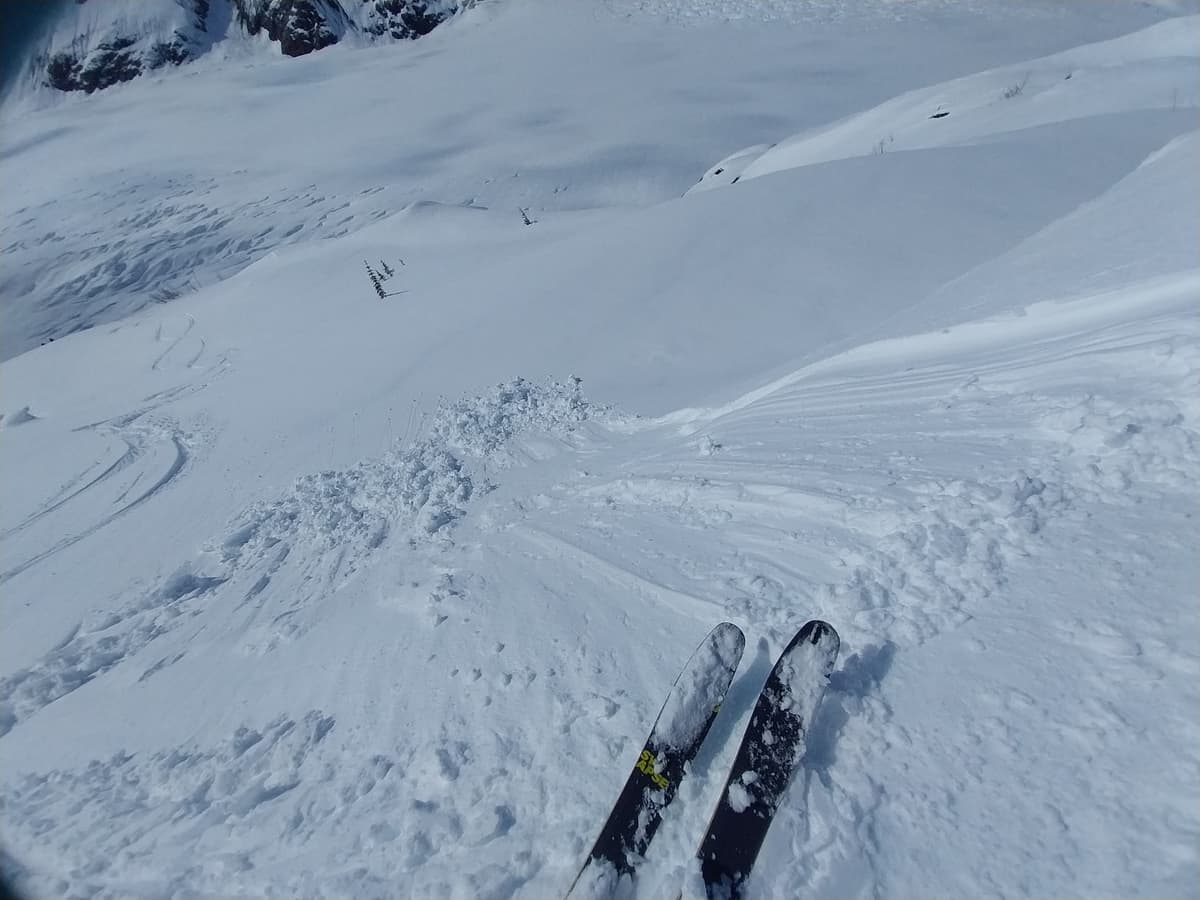 We were able to ski cut small loose wet avalanches.
