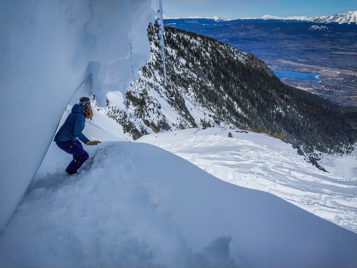 The fracture line had blown in a bit in spots already but was over 2 meters deep in spots!