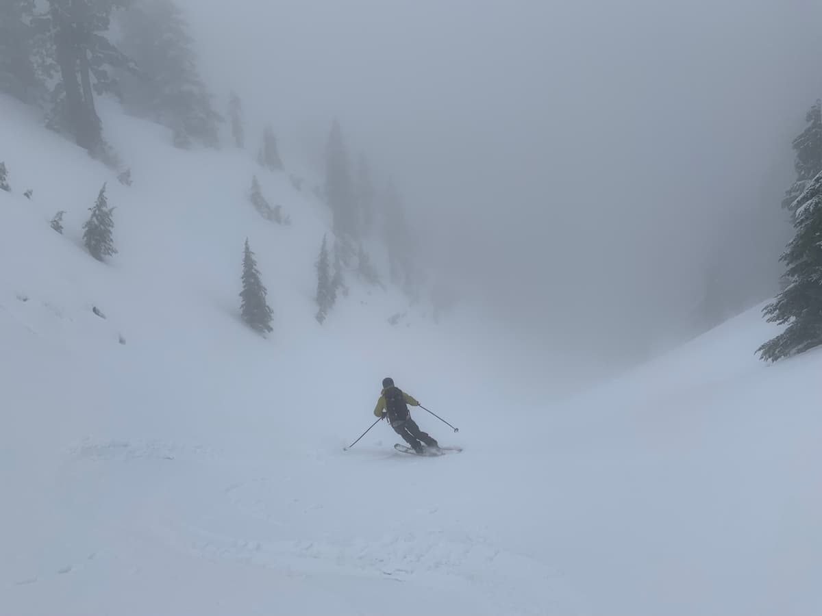 Nice (wet) powder on crust