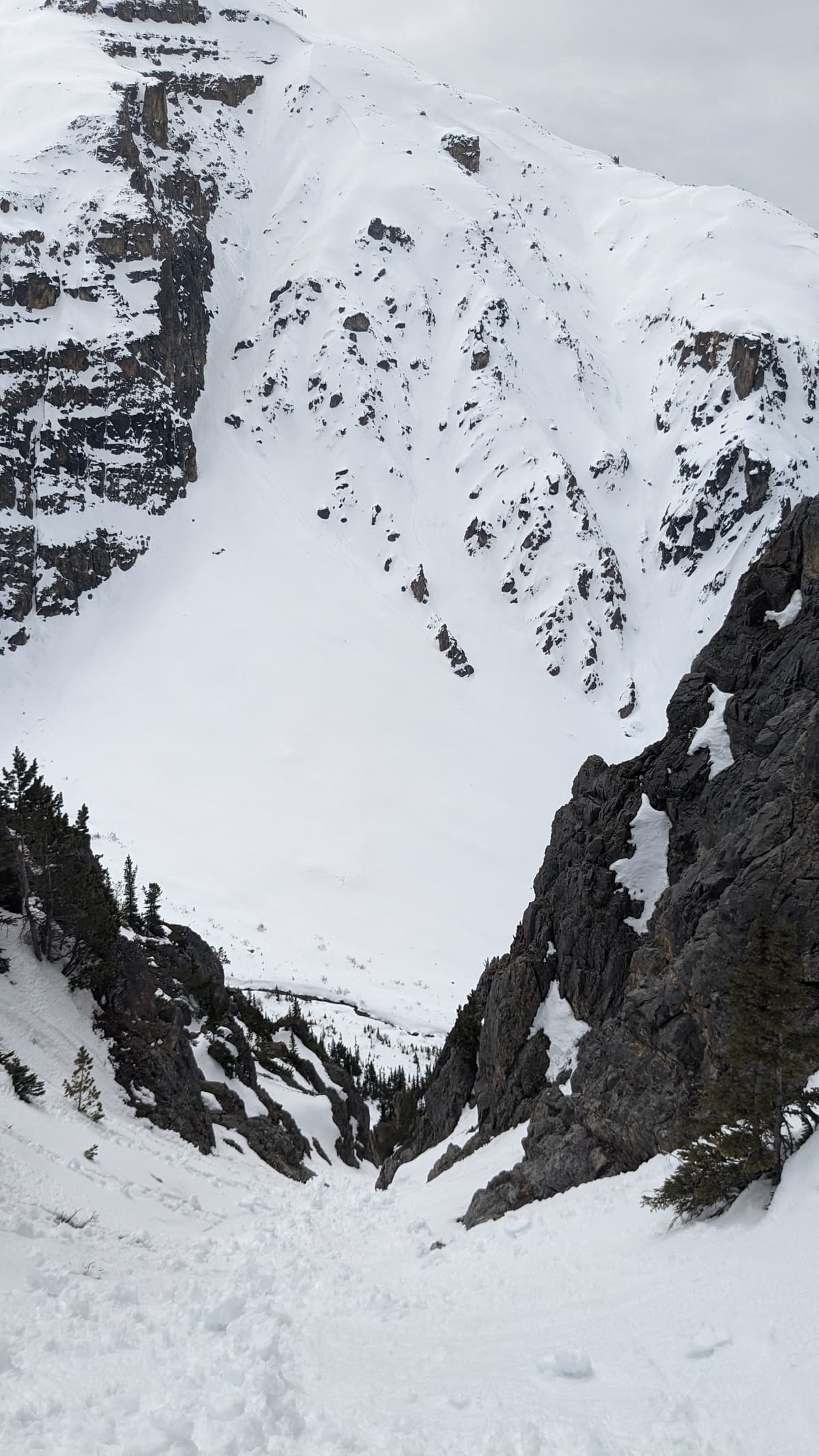 Looking down from about 1/4 down