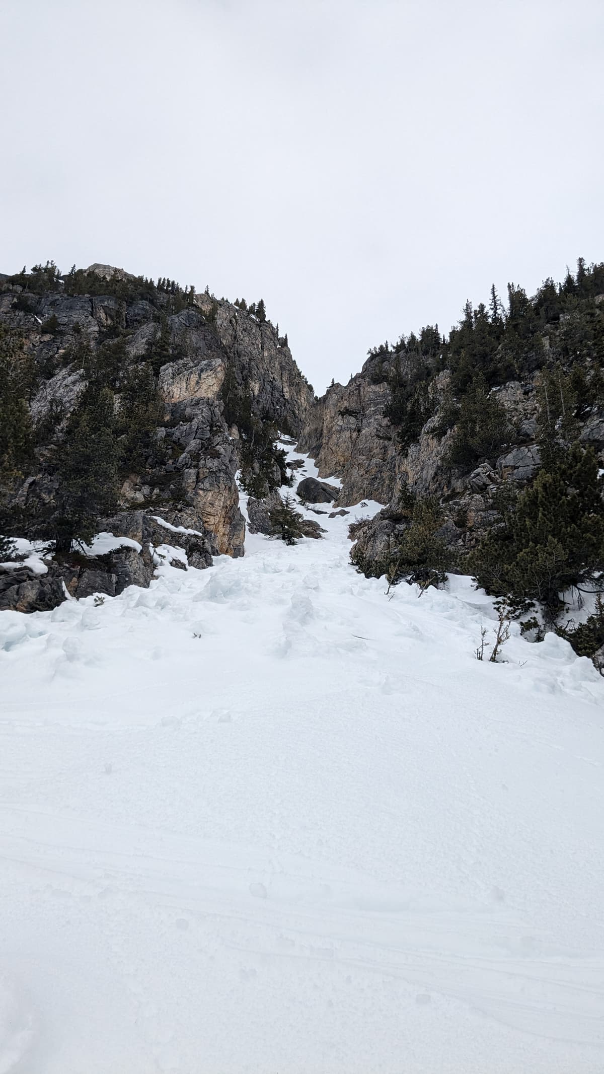 Looking up the couloir from the bottom