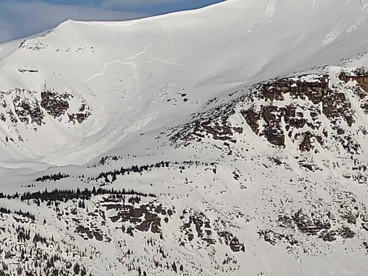 Older avalanche on bow peak.