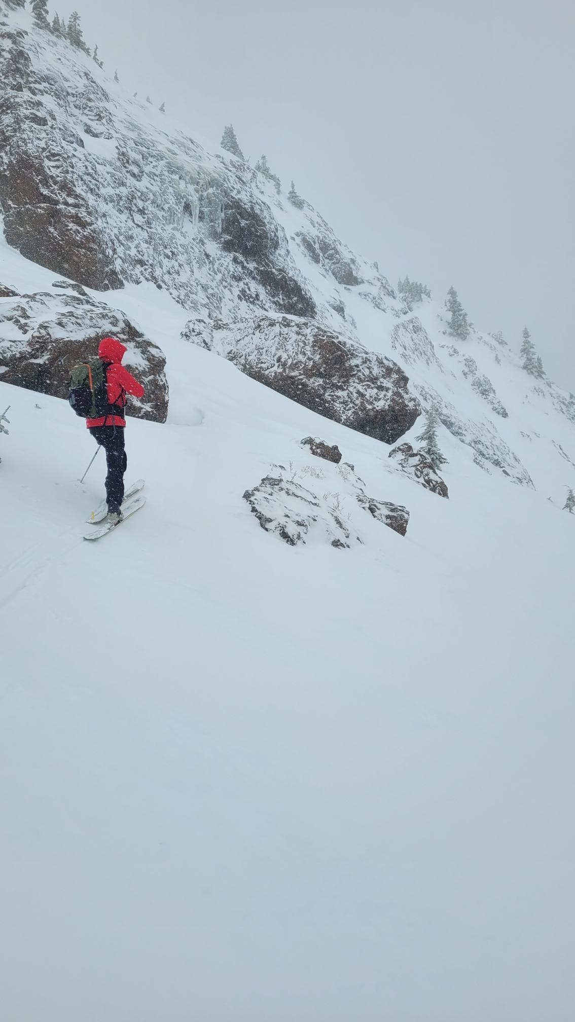 Snow falling on the crust, great to see winter again. 