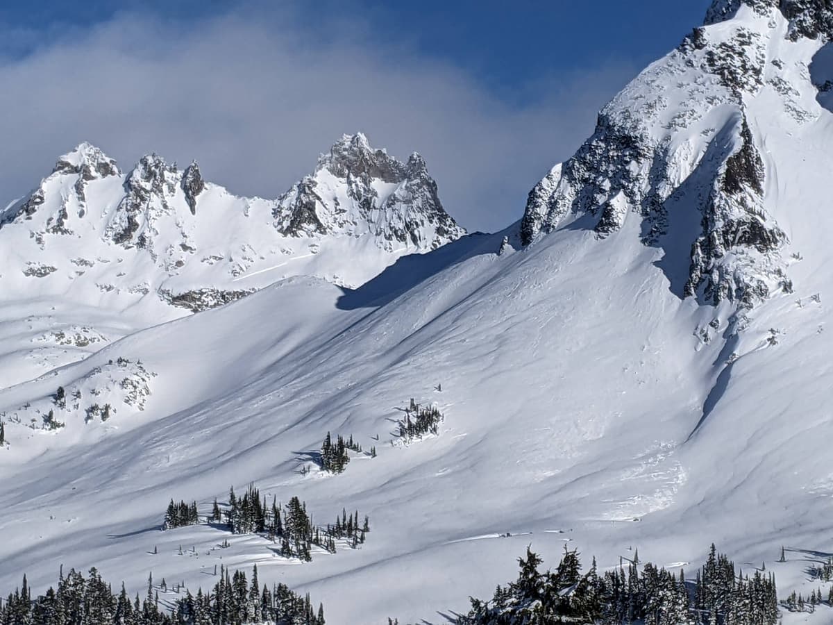 Storm slab on Mt Fee in the center