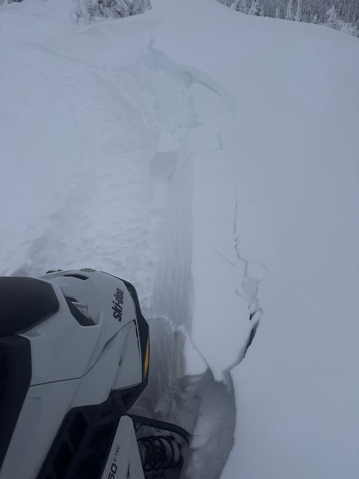We saw some cracking in soft new windslabs along the normally scoured southwest side of ridge lines. 