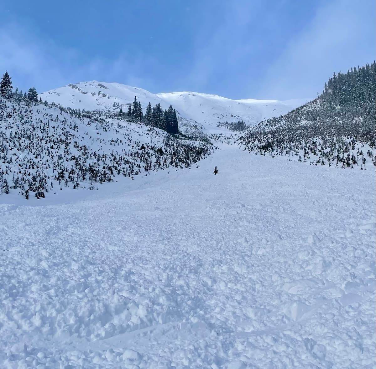The track funnels to a gully