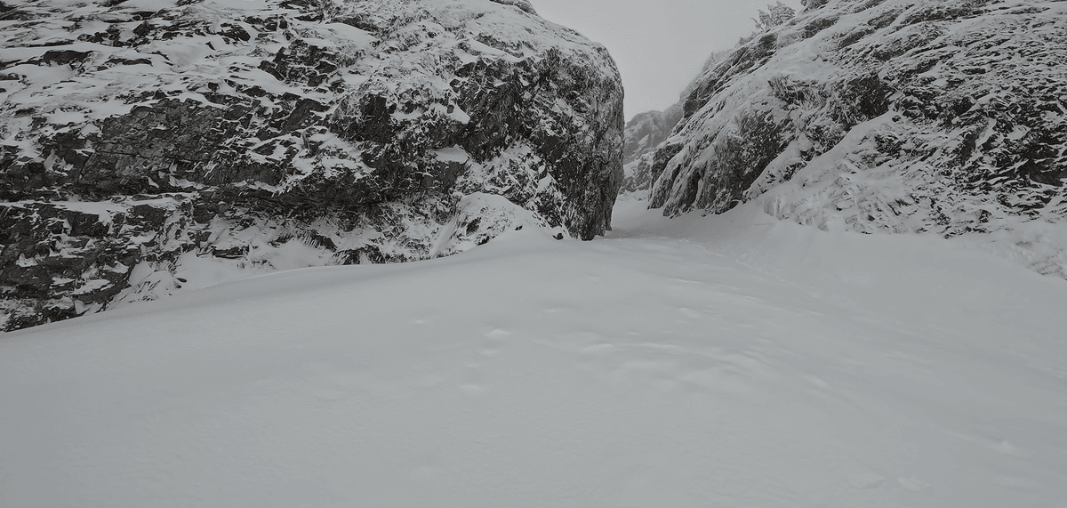 Looking up Ledge Couloir from the bottom