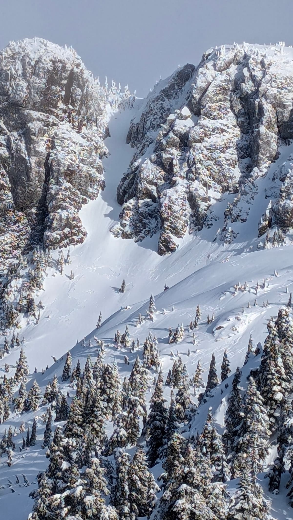Storm slab release on steeper slope SW 1300m