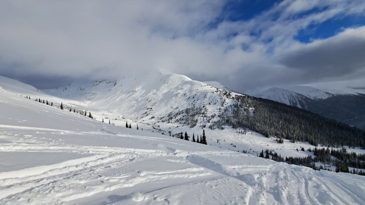 View of the main riding area to the left before dropping down into it