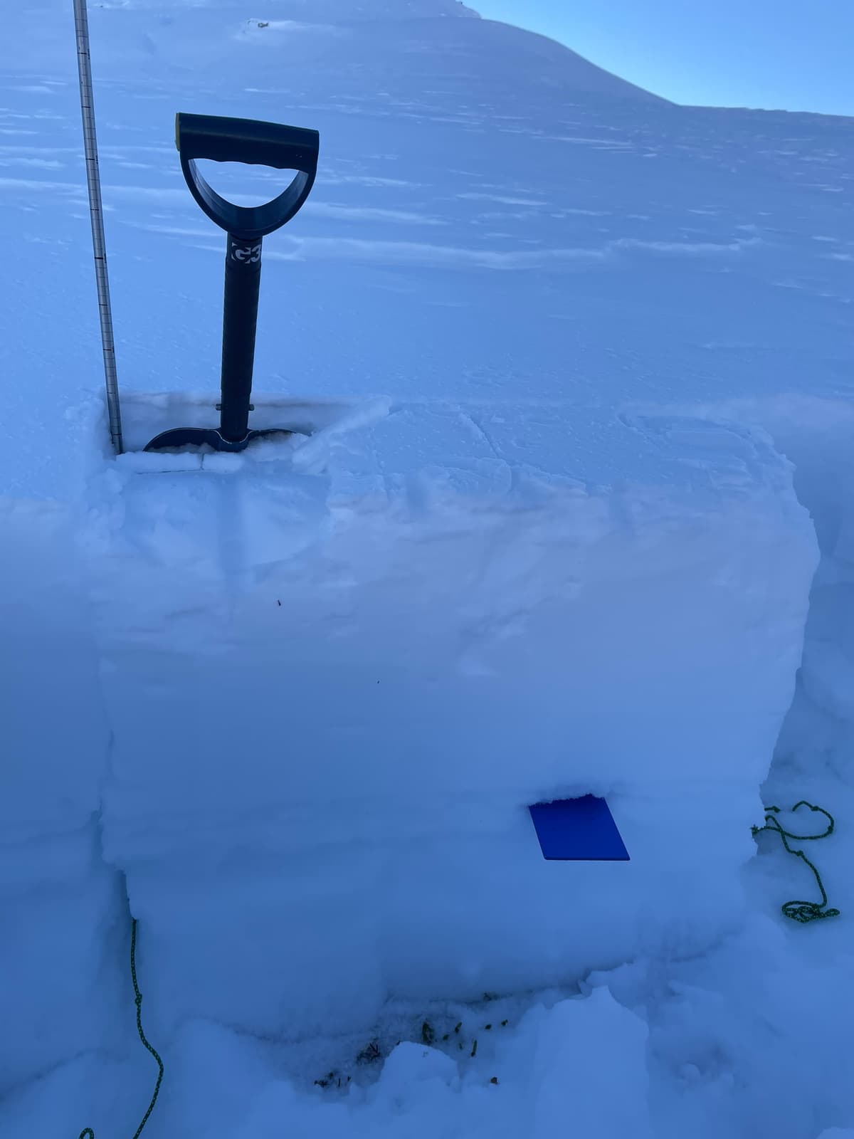 Extended column test ECTP19 down 45cm that failed on weak faceted snow between two melt-freeze crusts.