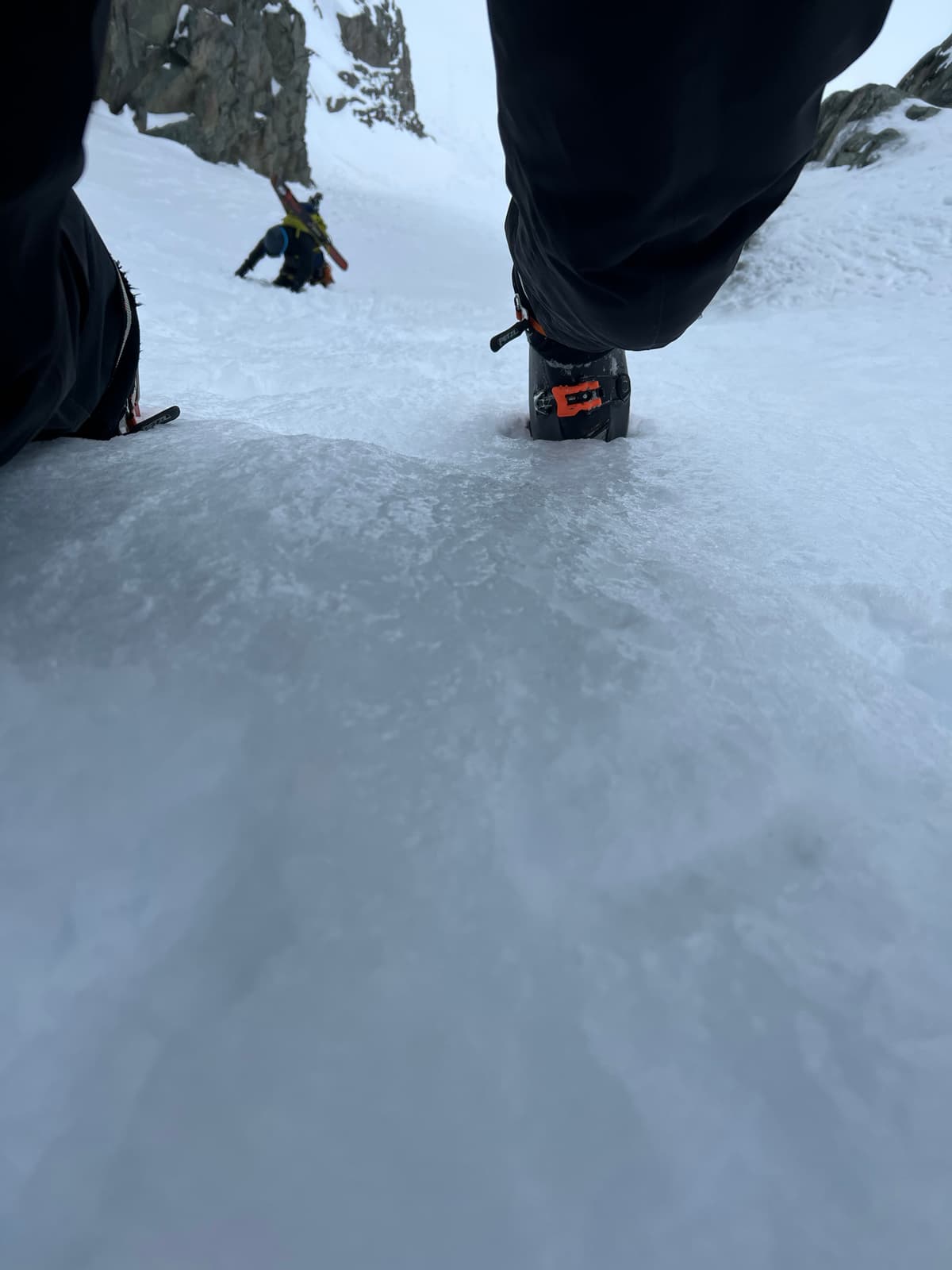 From firm snow to a sheet of ice at the first choke, and once again higher up. 