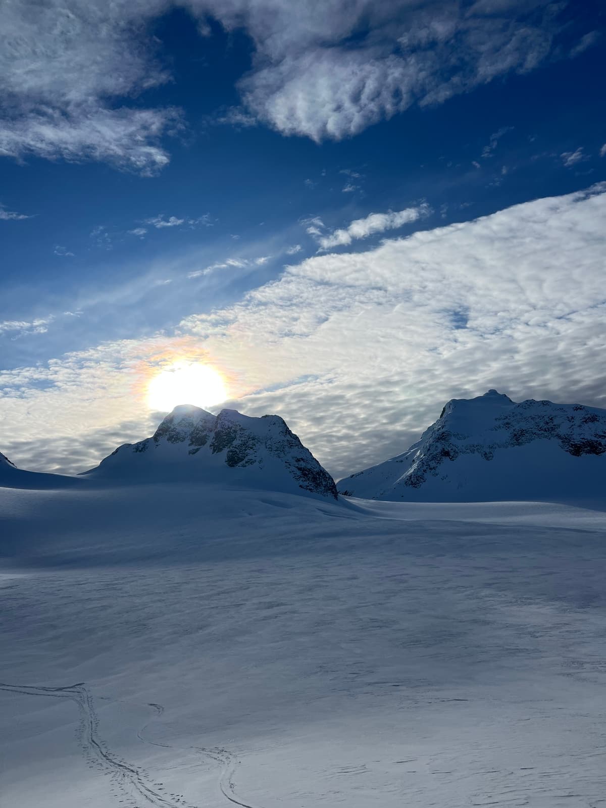 Matier glacier looking West towards Spetch and Slalok.