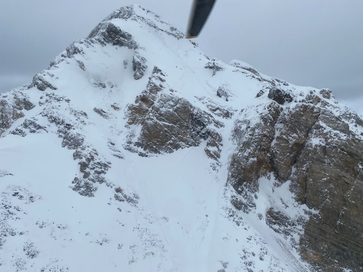Explosive triggered size 3 avalanche on Mt. Field.