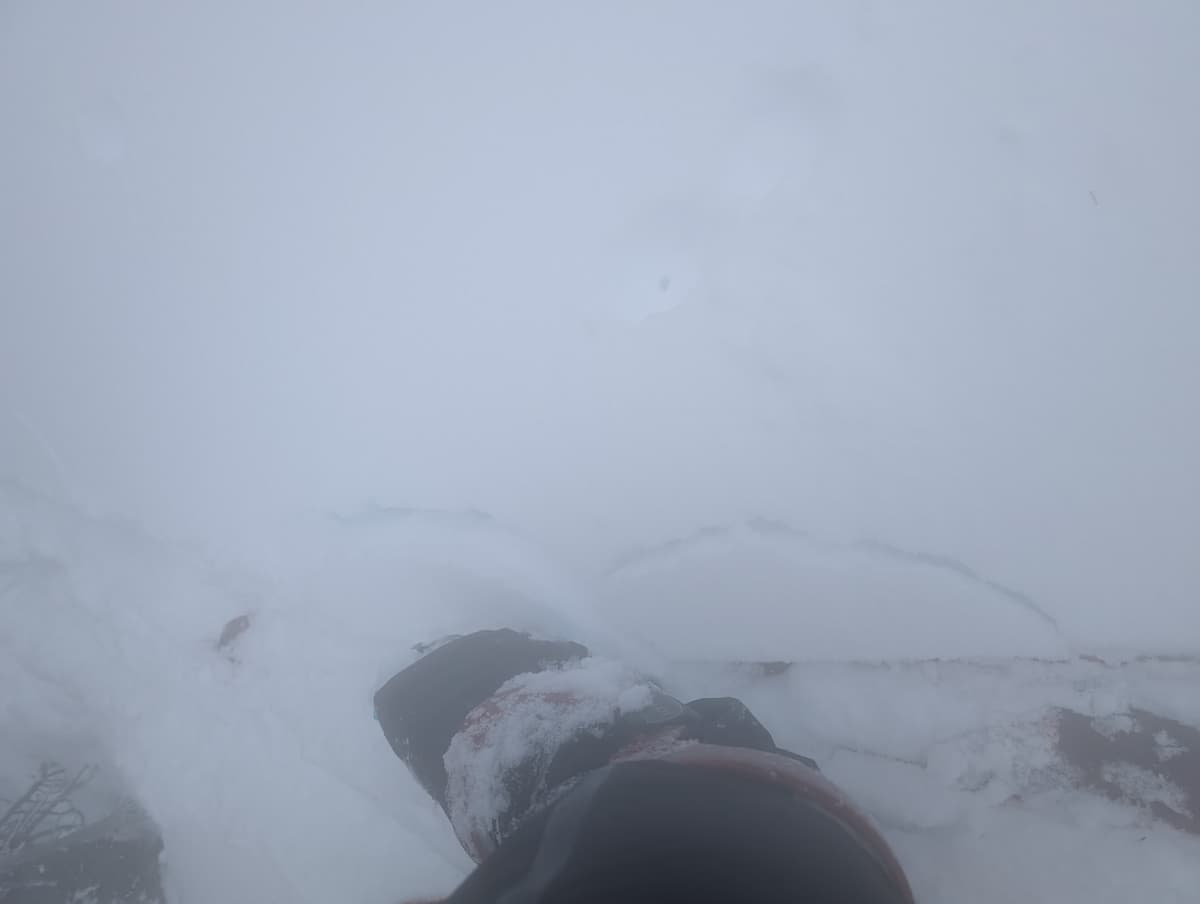 Cracking around the ski 