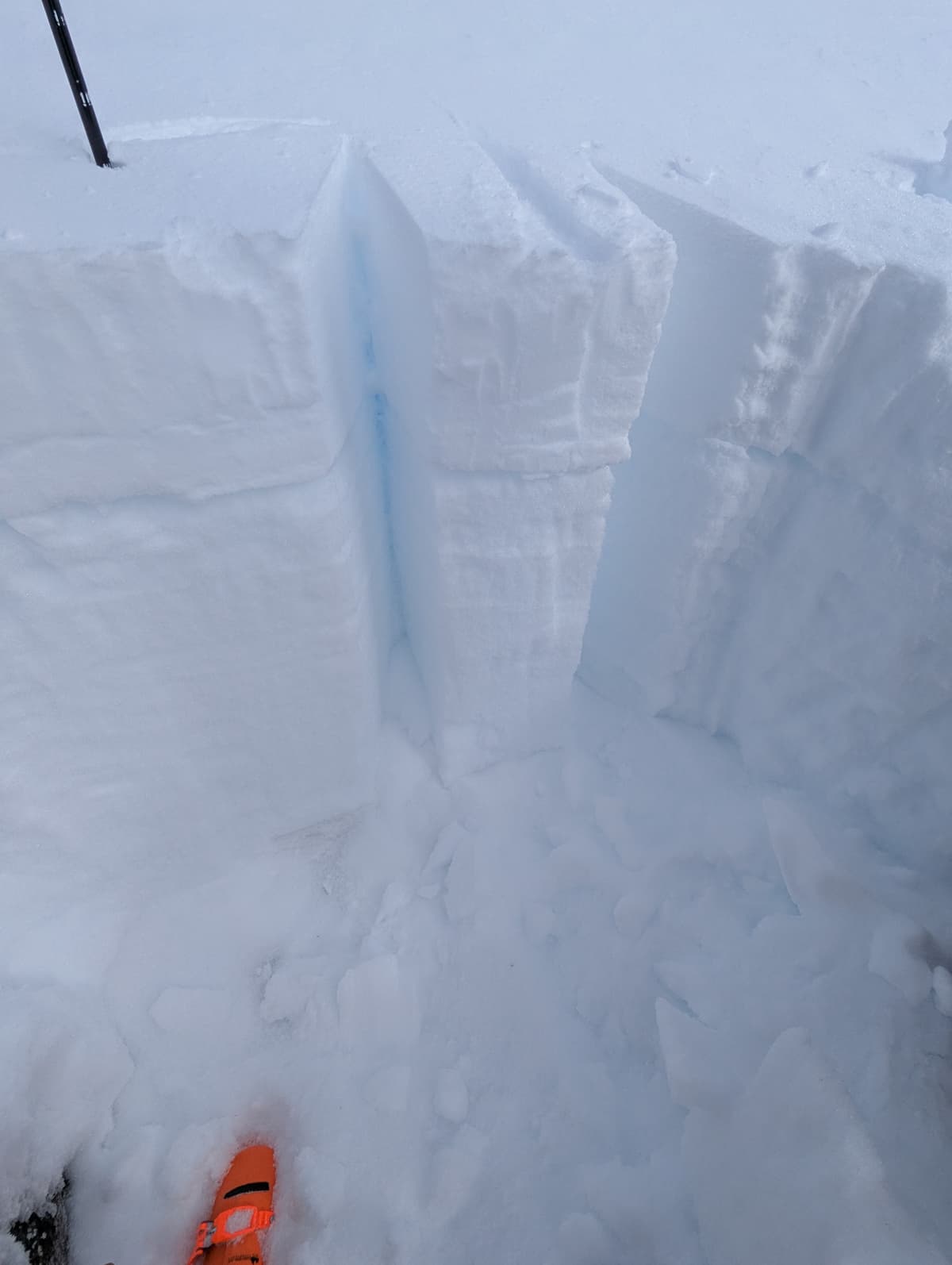 CT with visible weak layer 30cm down