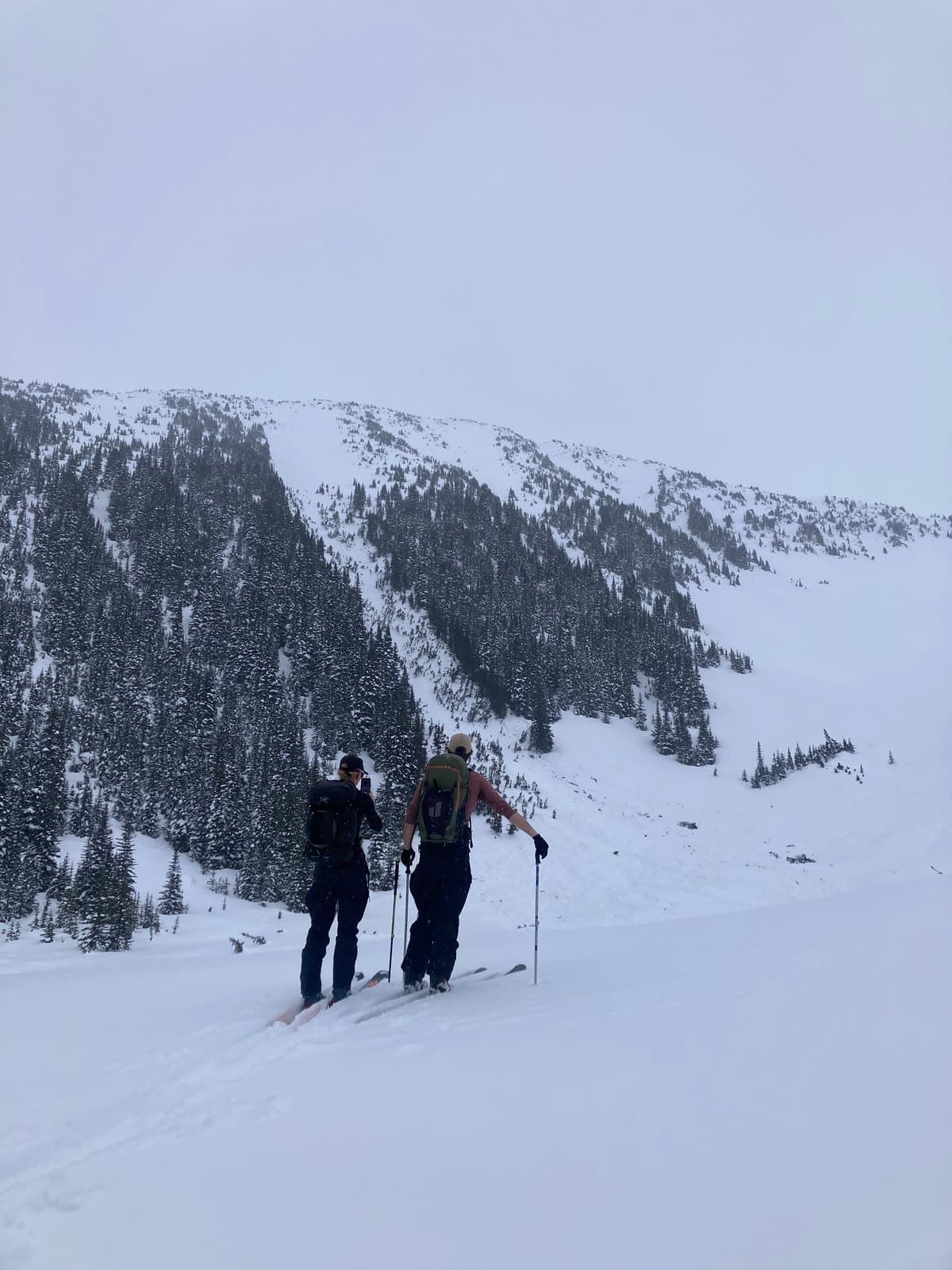 2.5 avalanche in the background in Steep Creek bowl. 