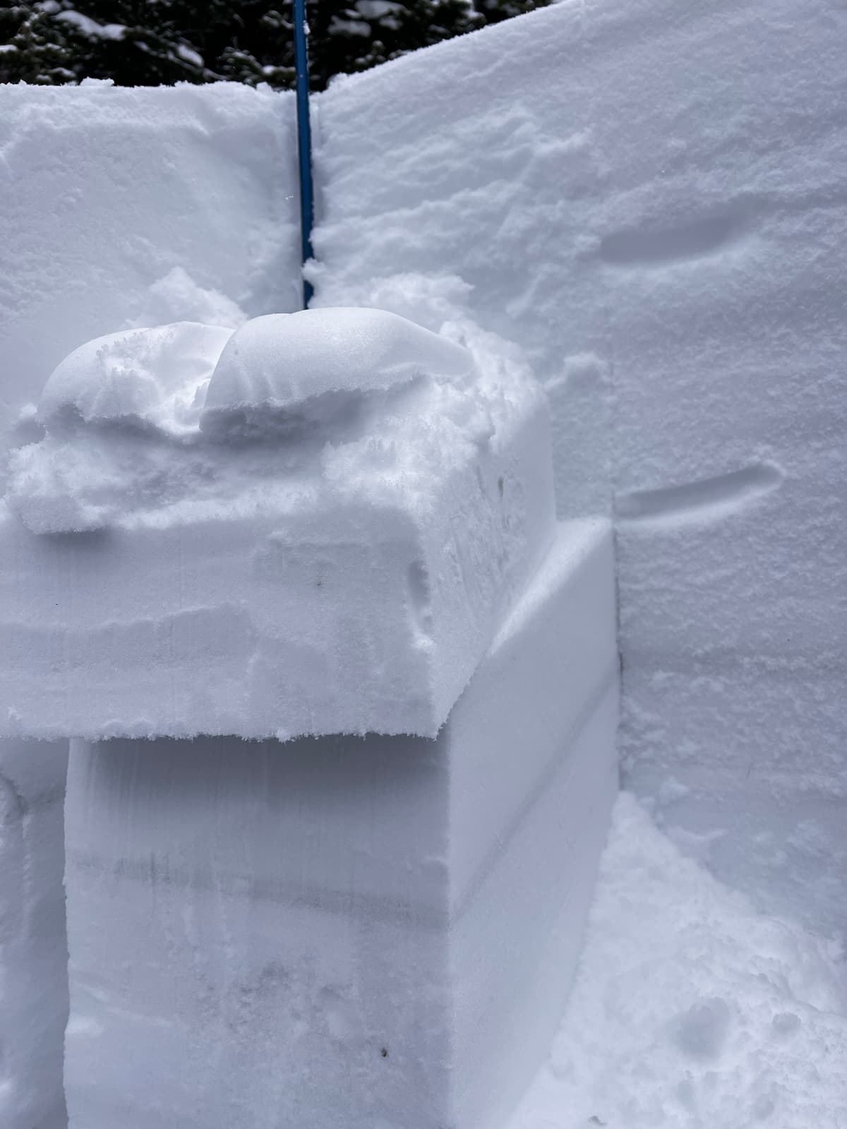 The resistant result down 45 cm, indicating old storm snow is settling.