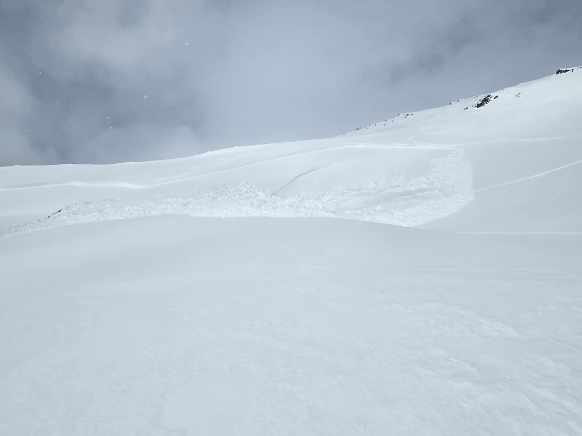 Start point was nearly at the extreme skiers left in this picture. Propogated nearly 60m across the slope.