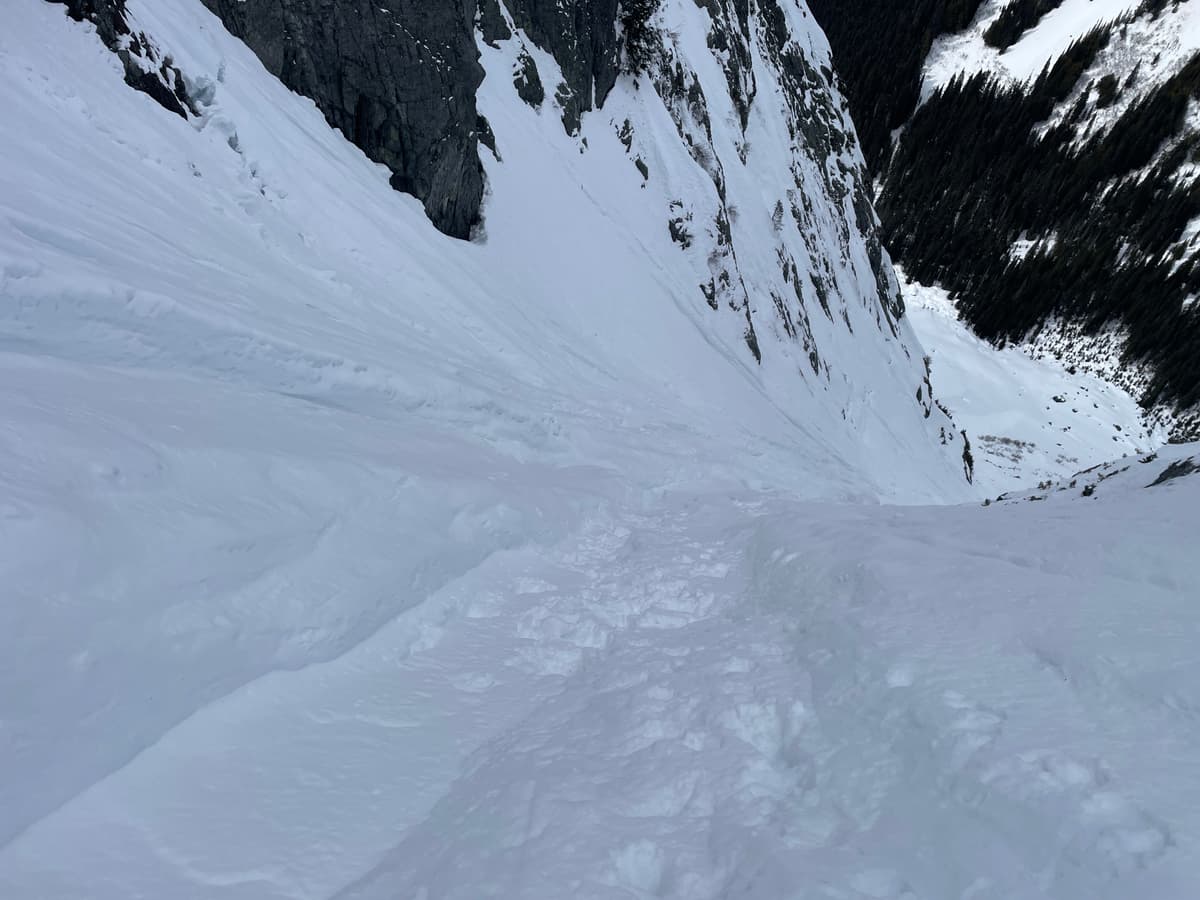 Snow deposited in these paths was fairly touchy