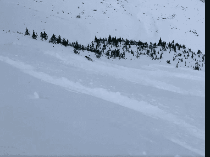 Skier knocked down by avalanche 