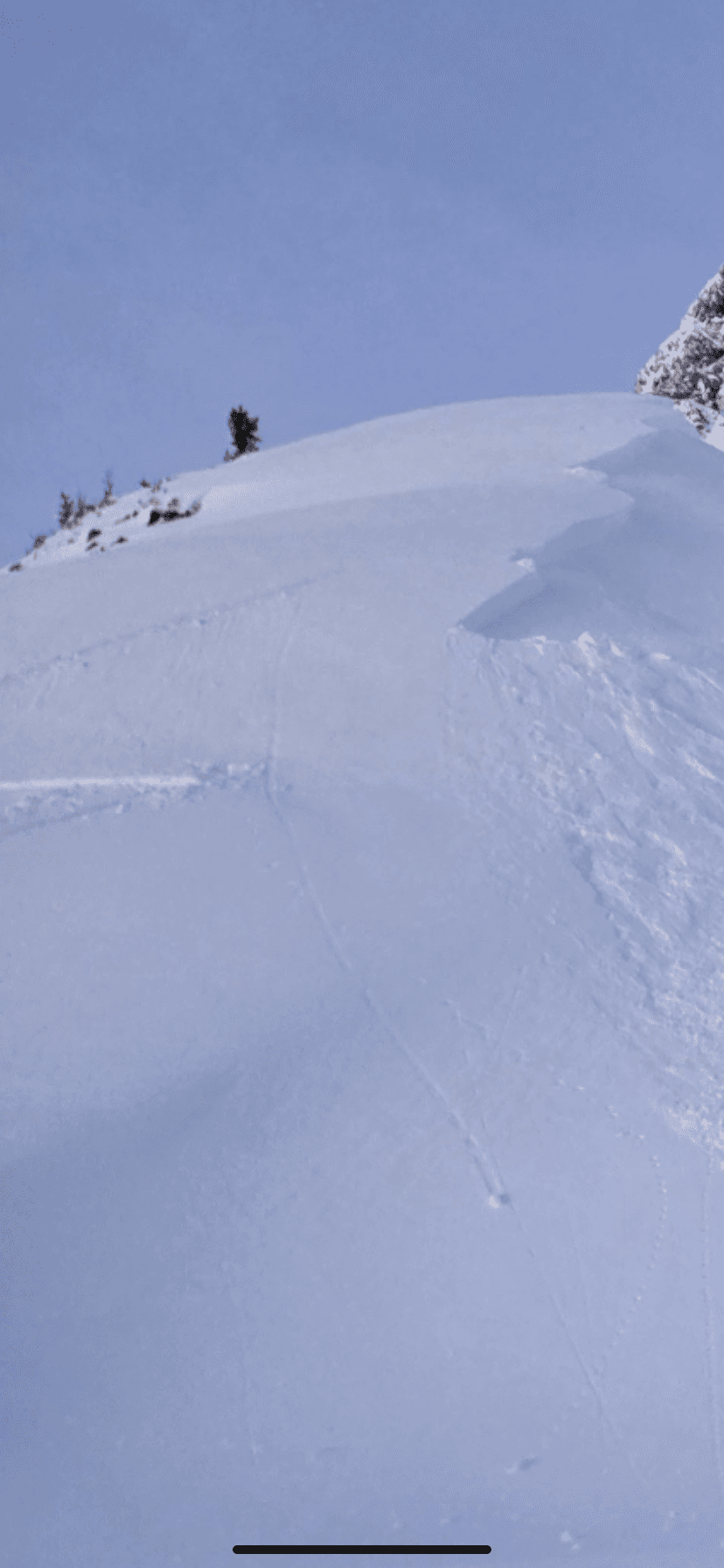 Remote triggered about 3m way from ridge