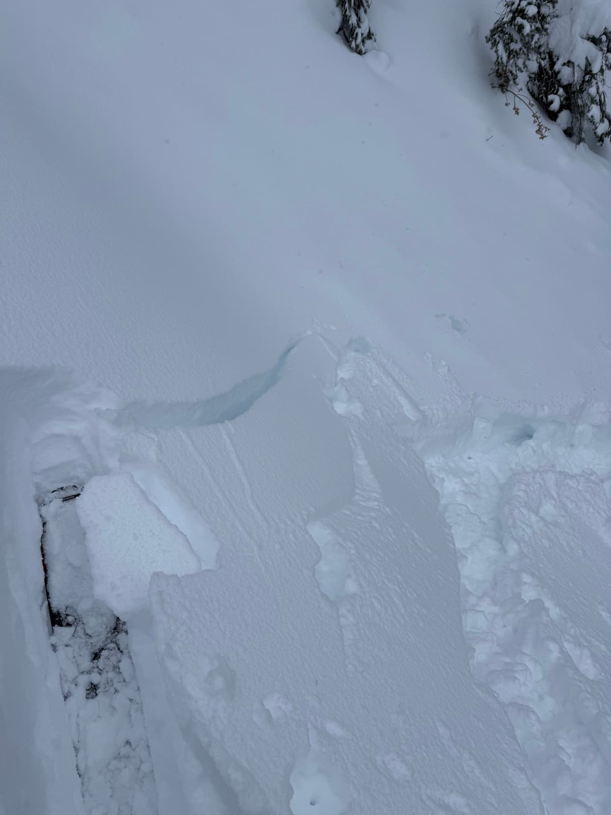 Kick turn cracking. North face. 1950 m elevation..