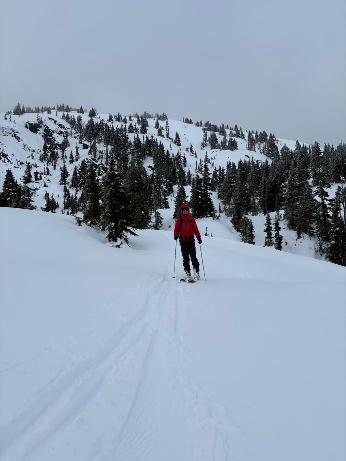 Moist snow surface 