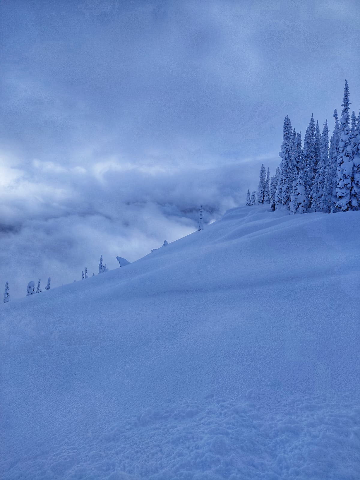 We stayed off large loaded slopes