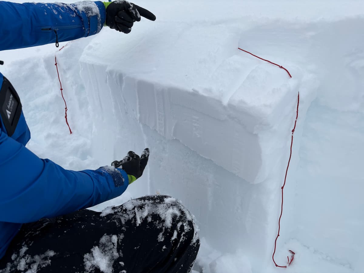 Still finding resistant results in our snowpack tests at the bottom of the storm snow.