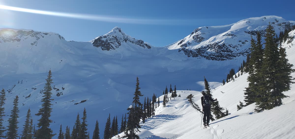 Remnants of a bunch of avalanche activity in this photo.