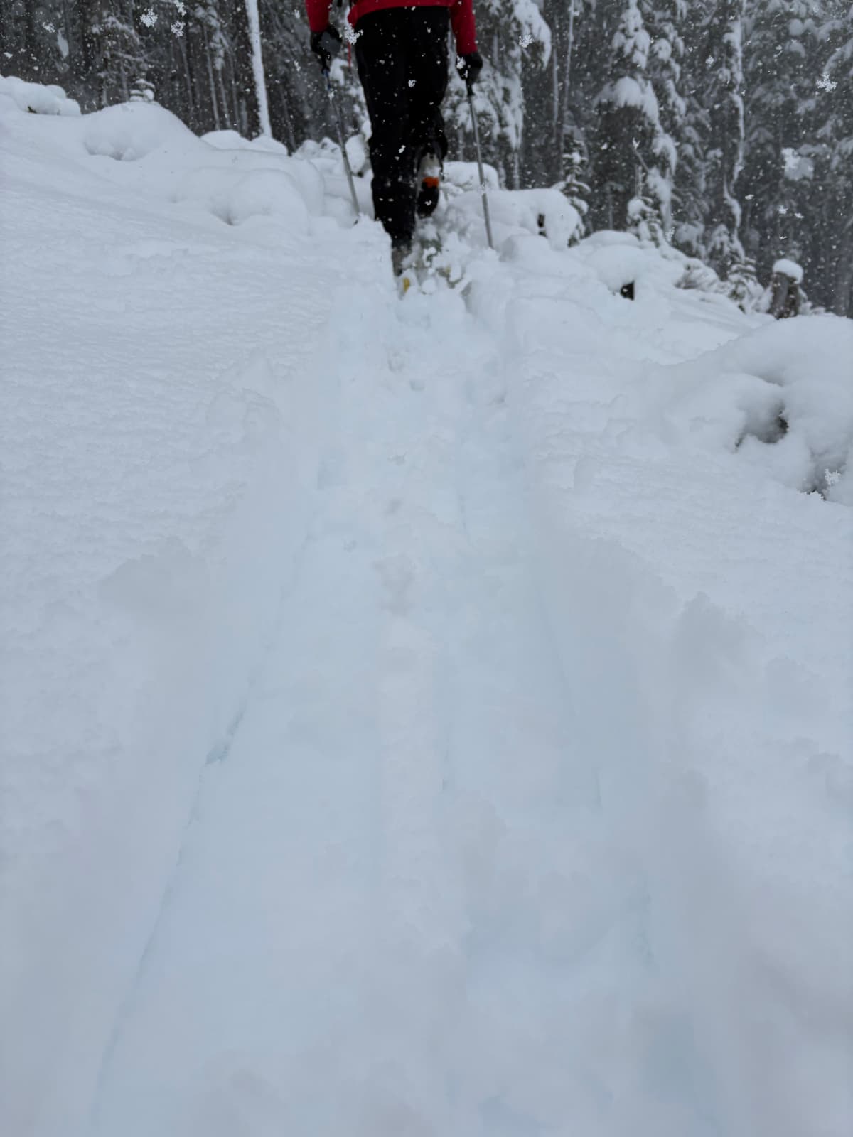 Heavy powder barely covers the hazards below
