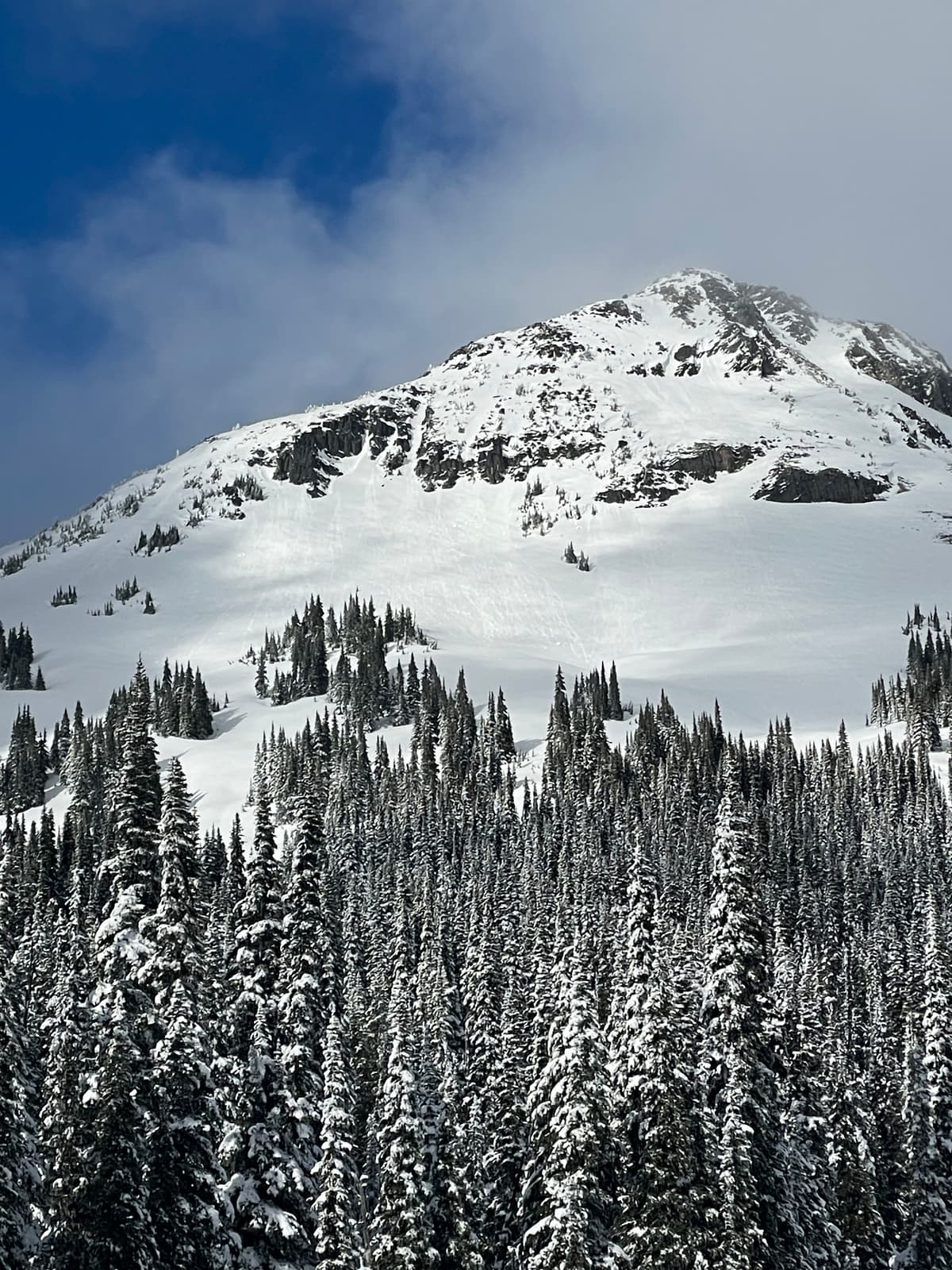 South facing slope by 2pm was showing some pinwheeling. 