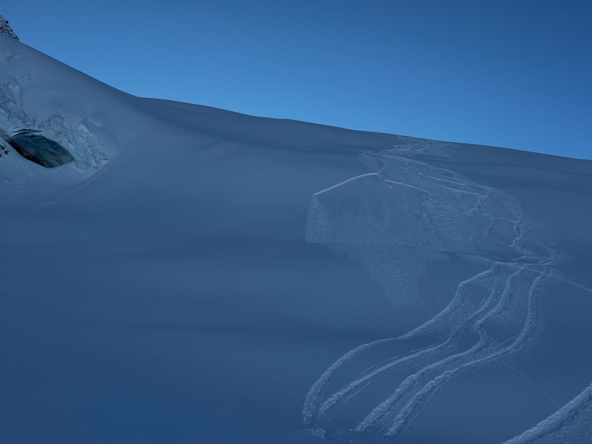 Skier triggered soft slab on a convex roll on asulkan glacier