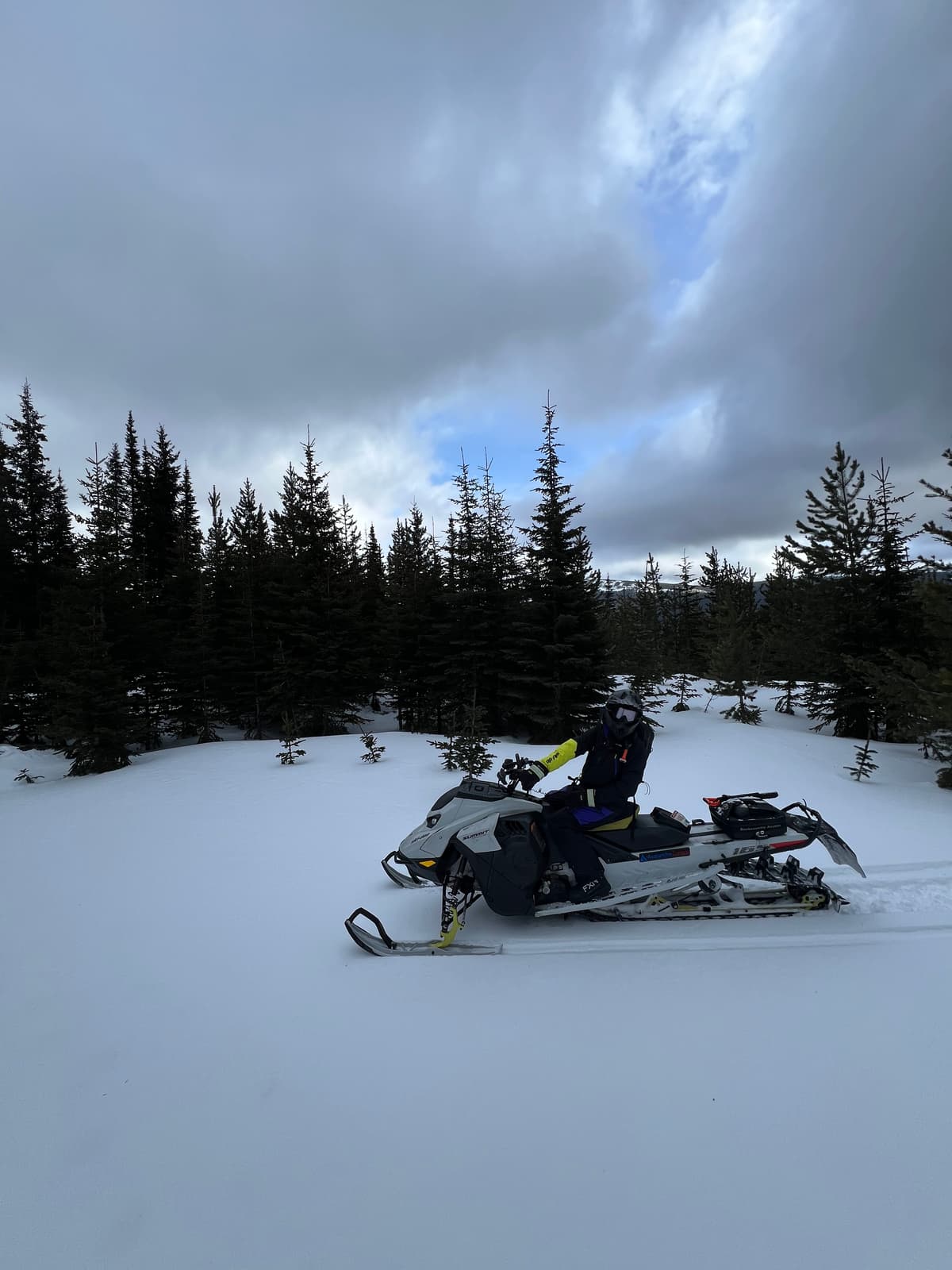 A skiff of new snow over crust