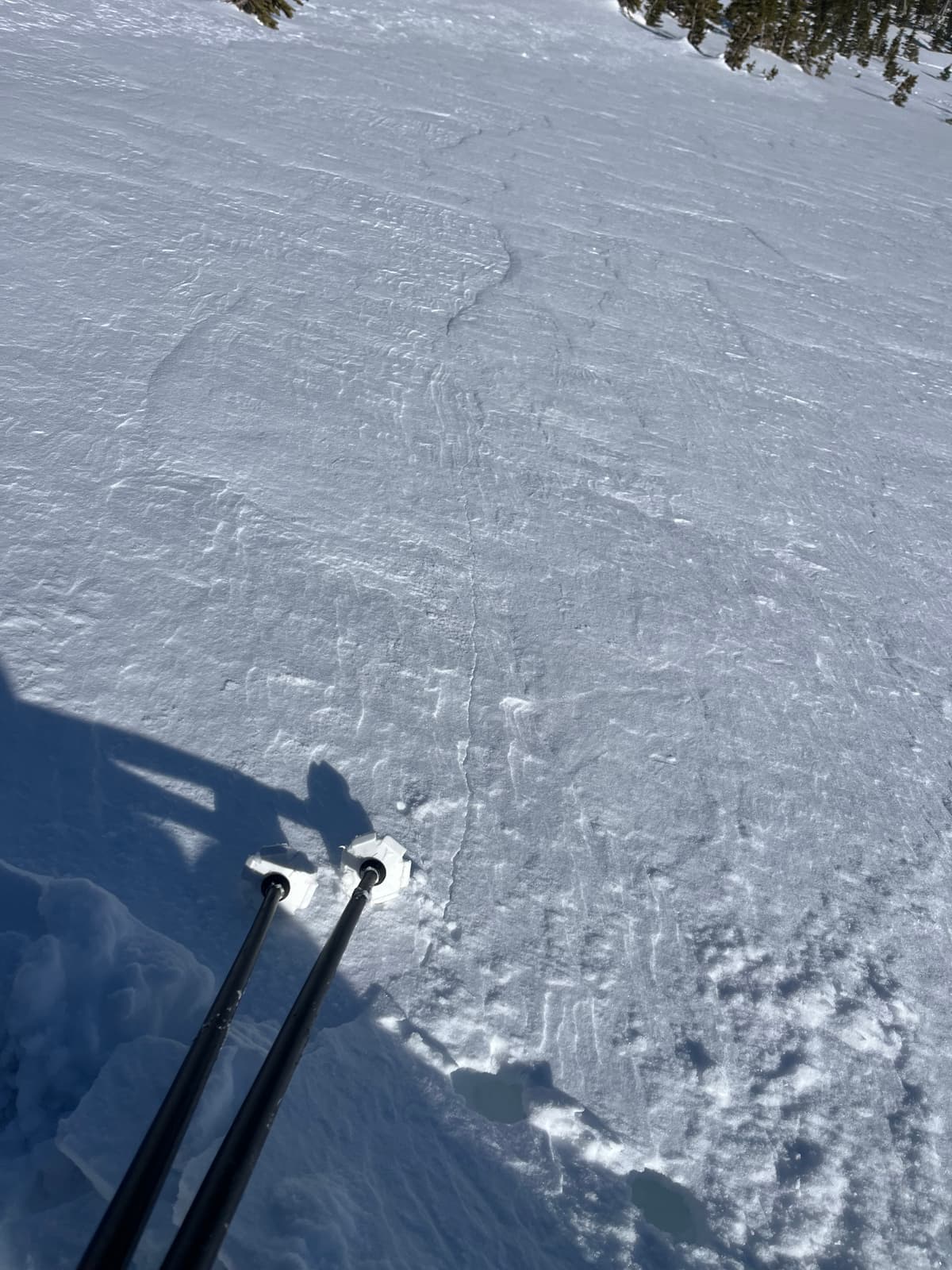 small crack forming on wind-loaded convex feature