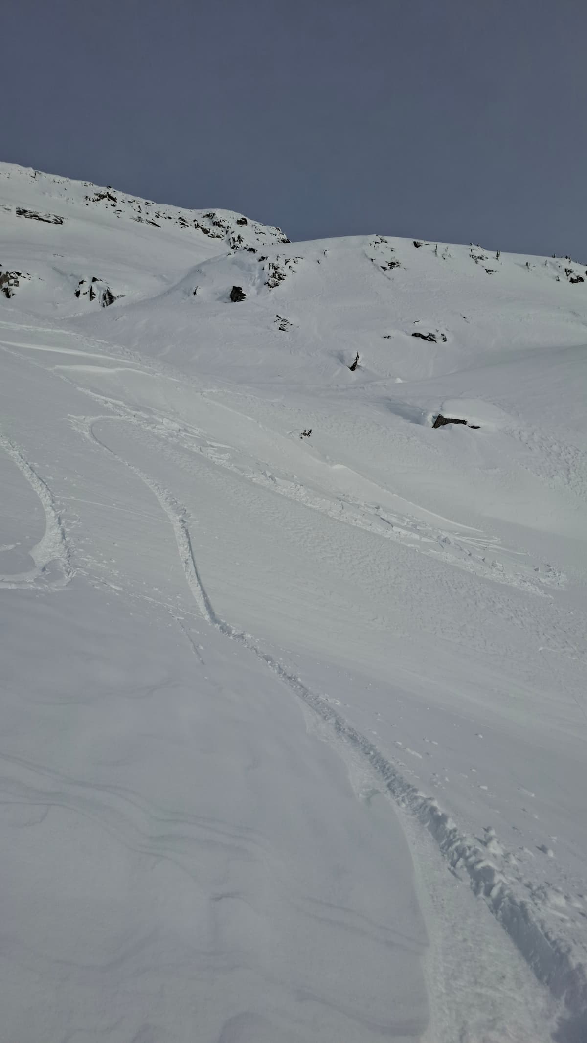 a small slab that released under a skiers while he was on it. No s