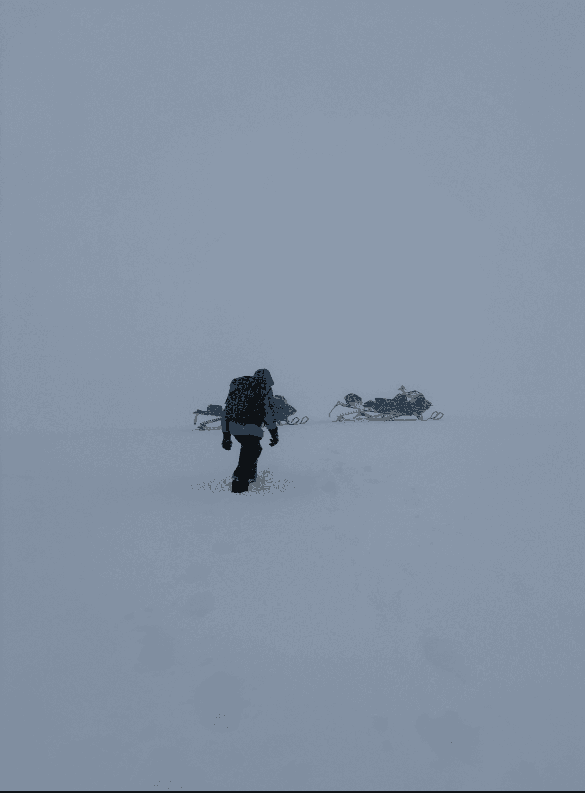 Whiteout conditions for most of the day