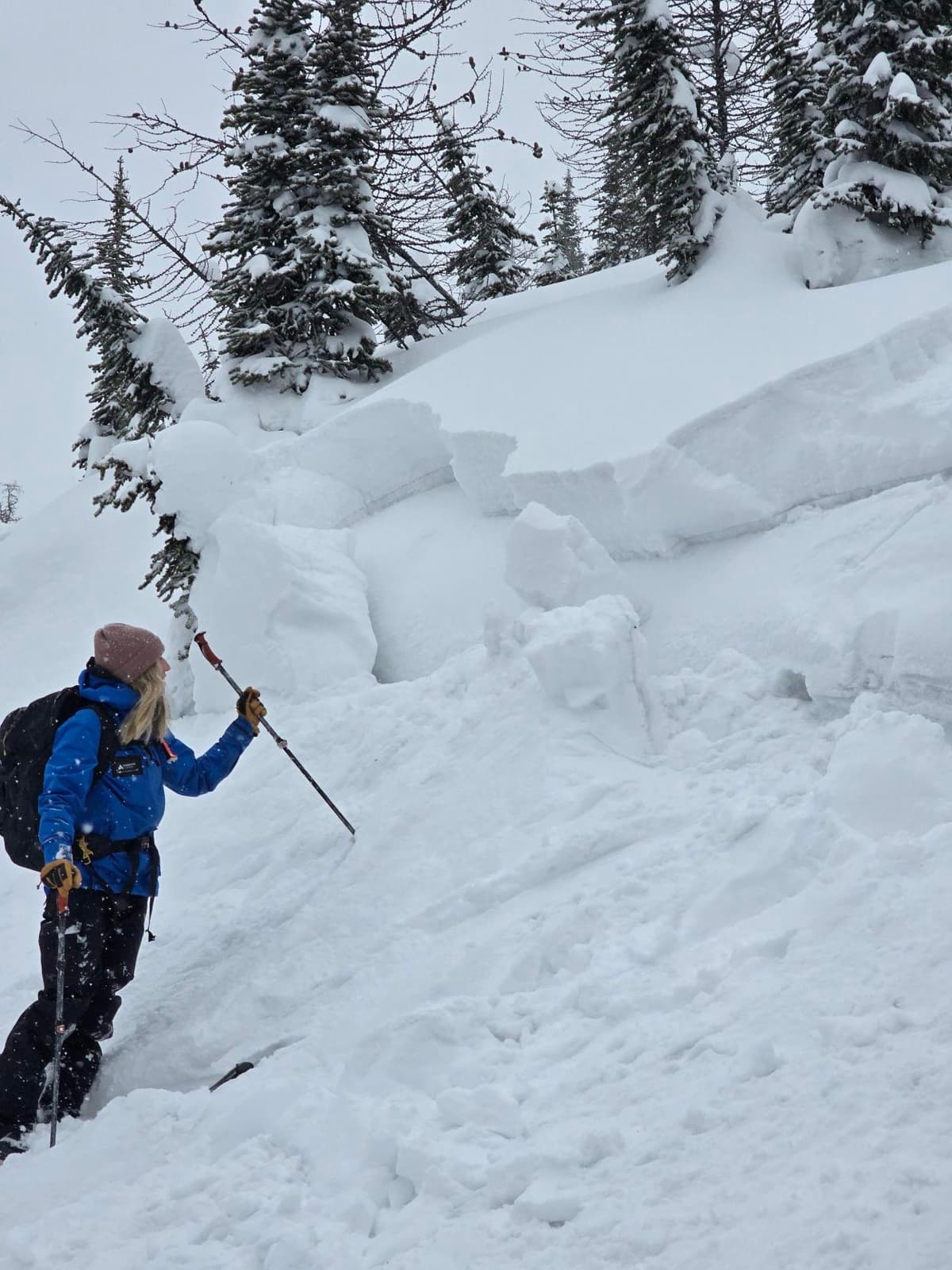 A persistent slab failing on surface hoar. We tested this small slope and it was reactive