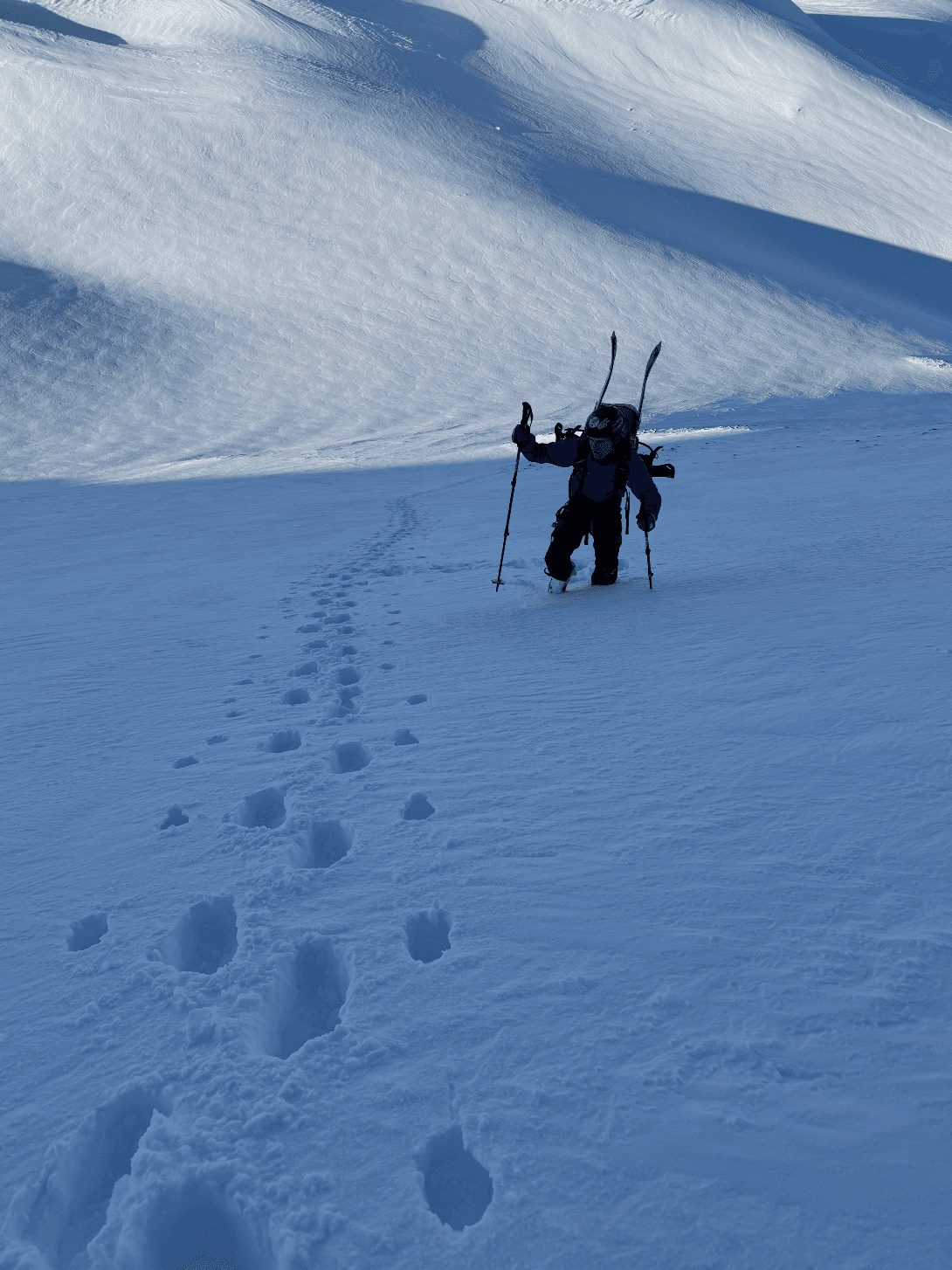 super nice snow getting up to the wall before climbing
